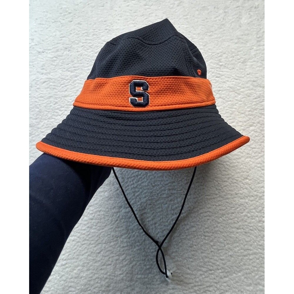 New Era Bucket Hat Syracuse NCAA Navy Orange Hex Team One Size Outdoor Game Day